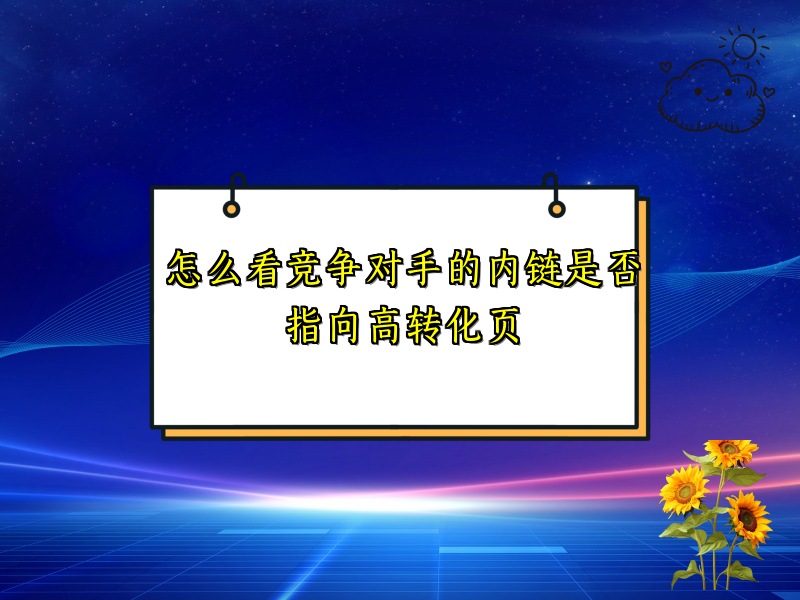 怎么看竞争对手的内链是否指向高转化页