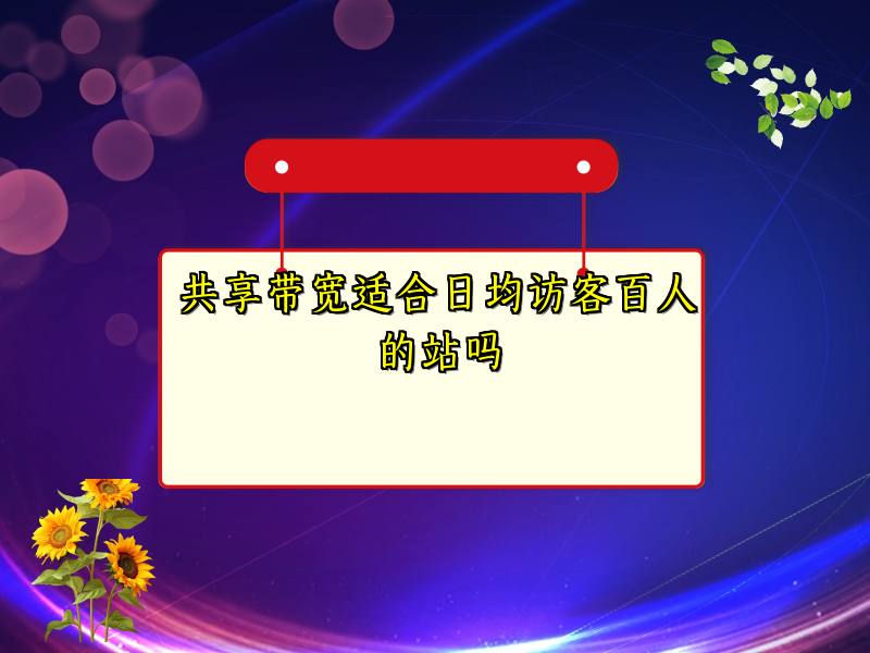 共享带宽适合日均访客百人的站吗