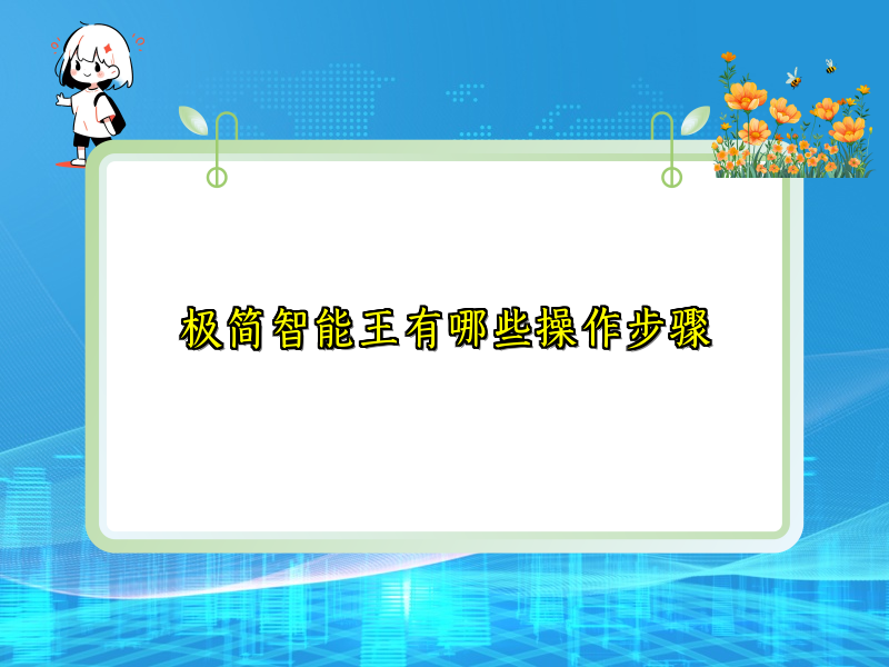 极简智能王有哪些操作步骤