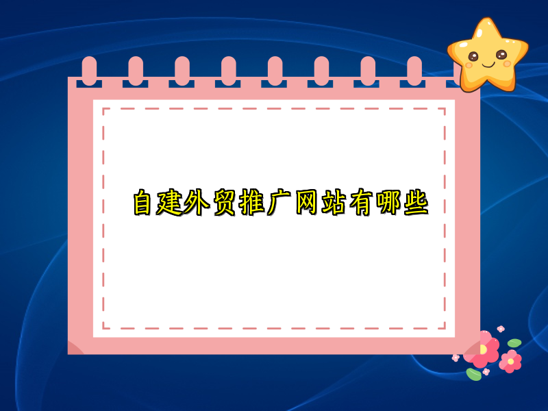 自建外贸推广网站有哪些