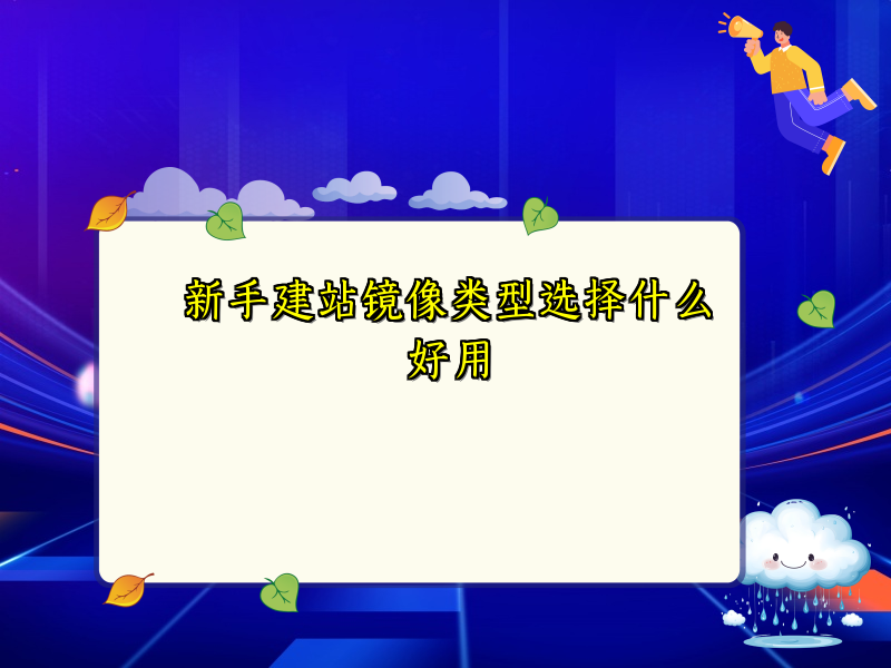 新手建站镜像类型选择什么好用