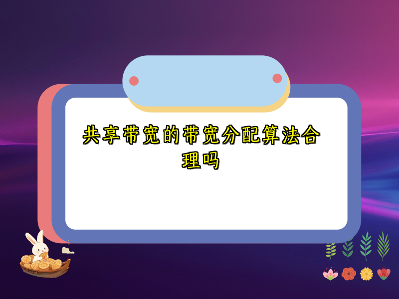 共享带宽的带宽分配算法合理吗
