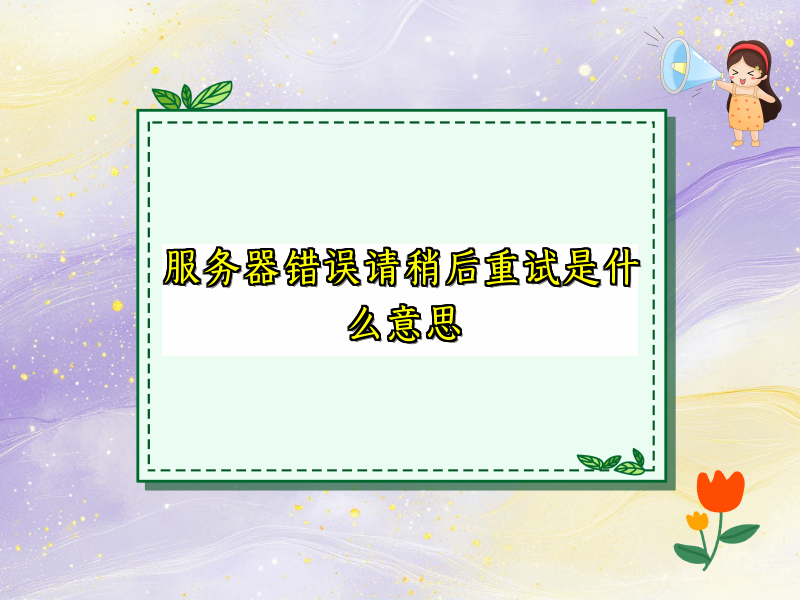 服务器错误请稍后重试是什么意思