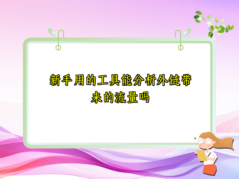 新手用的工具能分析外链带来的流量吗
